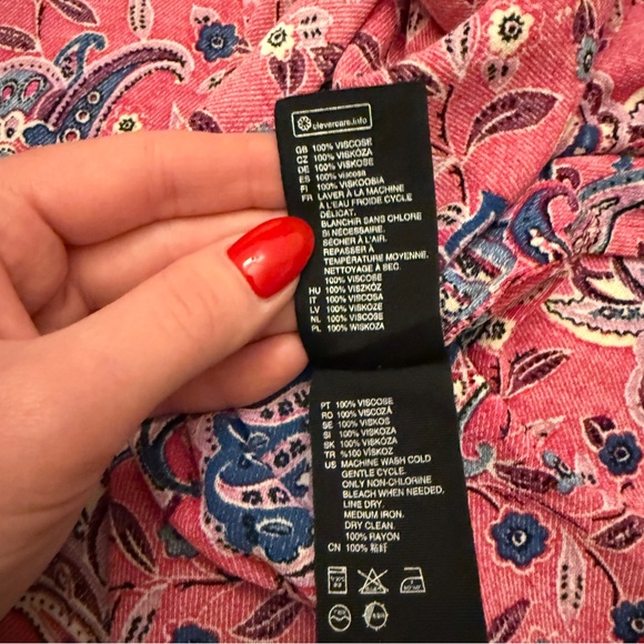 & Other Stories Red and Blue Paisley Mini Dress - Picture 11 of 11